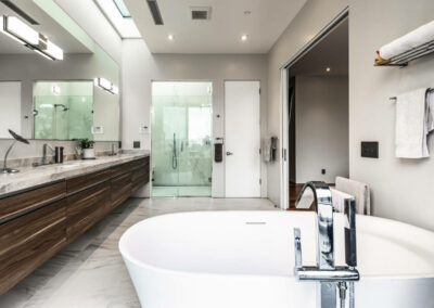 view of bathroom from the tub