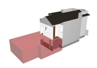 3d render of stack house with 1 stack