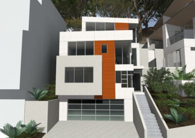 close up front of house 3d render