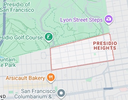 Presidio Heights San Francisco map